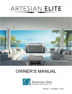 2020 Artesian Elite Owner's Manual - Hot Tubs San Jose, Santa Cruz