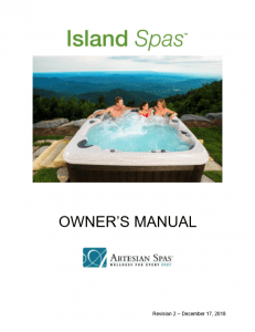2020 Artesian Island Spas Owner's Manual - Portable Spas, San Jose, Santa Cruz