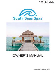 2021 Artesian South Seas Spas Owners Manual Cover