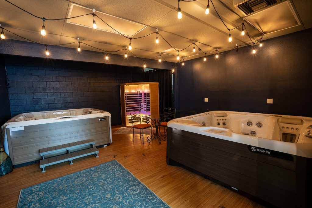 Hot tub and Sauna mood room in San Jose