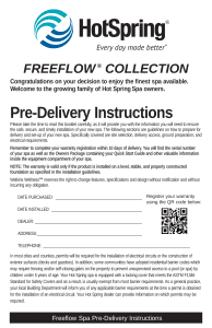 Hot Spring Spas Freeflow Pre-Delivery Instructions 2026