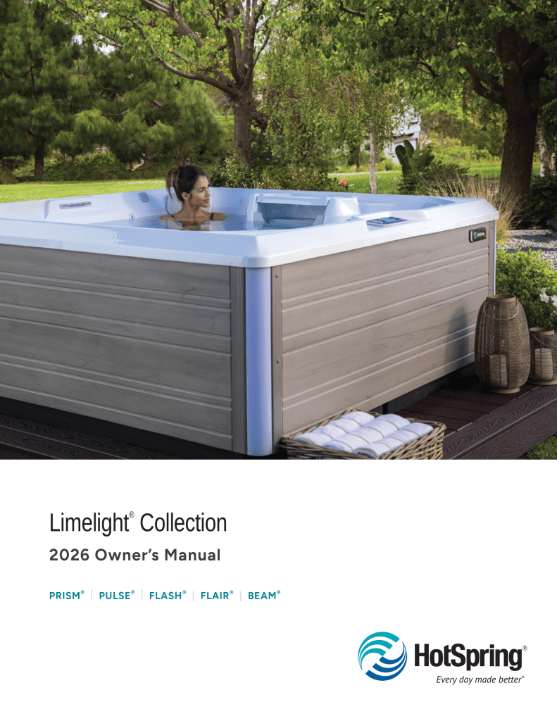Hot Spring Spas Limelight Owner's Manual 2026