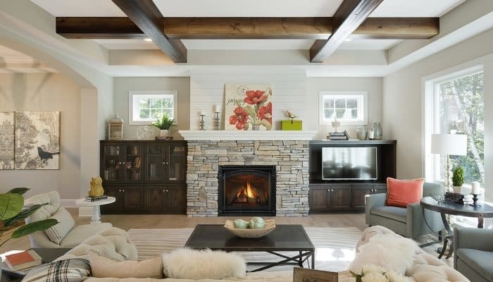 Fireplace inside a living room