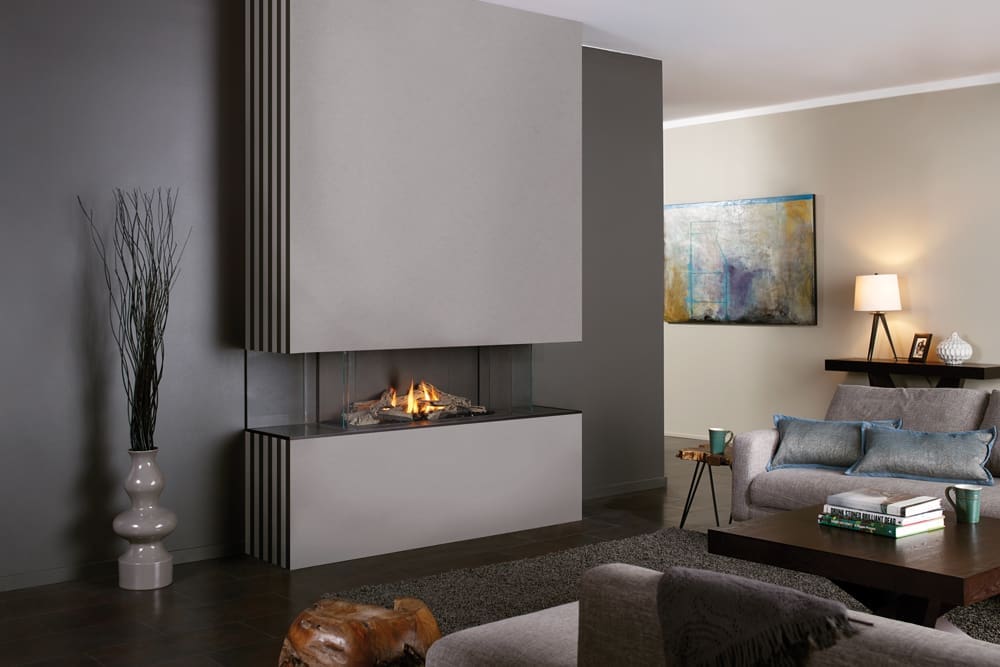 Modern fireplace in a living room