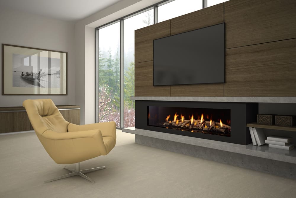 Modern fireplace in a living room