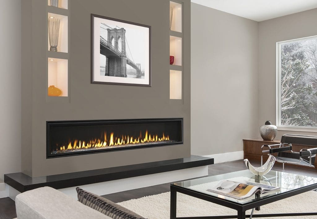 Modern fireplace in a living room