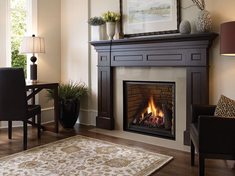 Modern fireplace in a living room