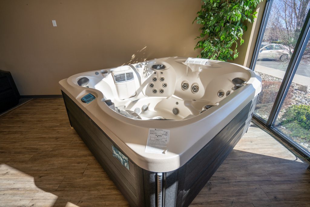 Large Jacuzzi hot tub in window display