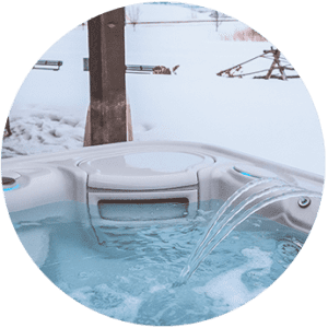 Hot Spring Spa in snowy winter setting