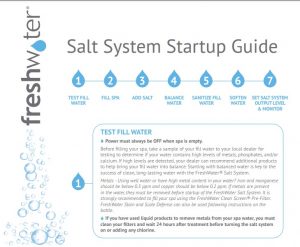 FreshWater Salt System Startup Guide