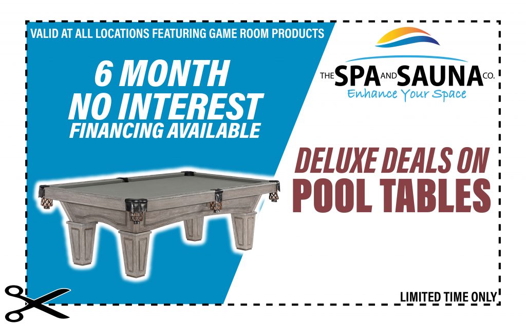 Generic Pool Table Sale - 2023_Coupon 6 Month No Interest Financing Available