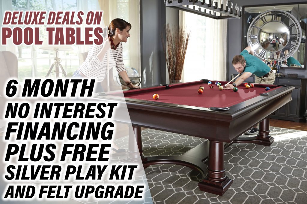Generic Pool Table Sale - 2023 August - 6 Month No Interest Financing PLUS free Silver Play Kit and Felt Upgrade