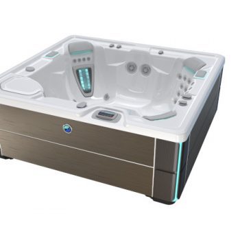 Hot Spring Highlife Prodigy Hot Tub in Alpine White and Java
