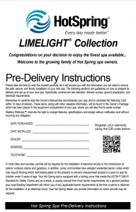 Hot-Spring-Limelight-Collection-Pre-Delivery-Instructions-2023-Cover