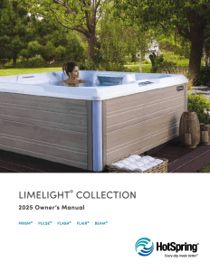 Hot Spring Limelight Owner's Manual Cover - 2025