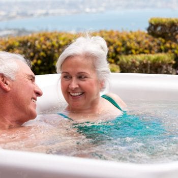 Couple in a Jetsetter hot tub