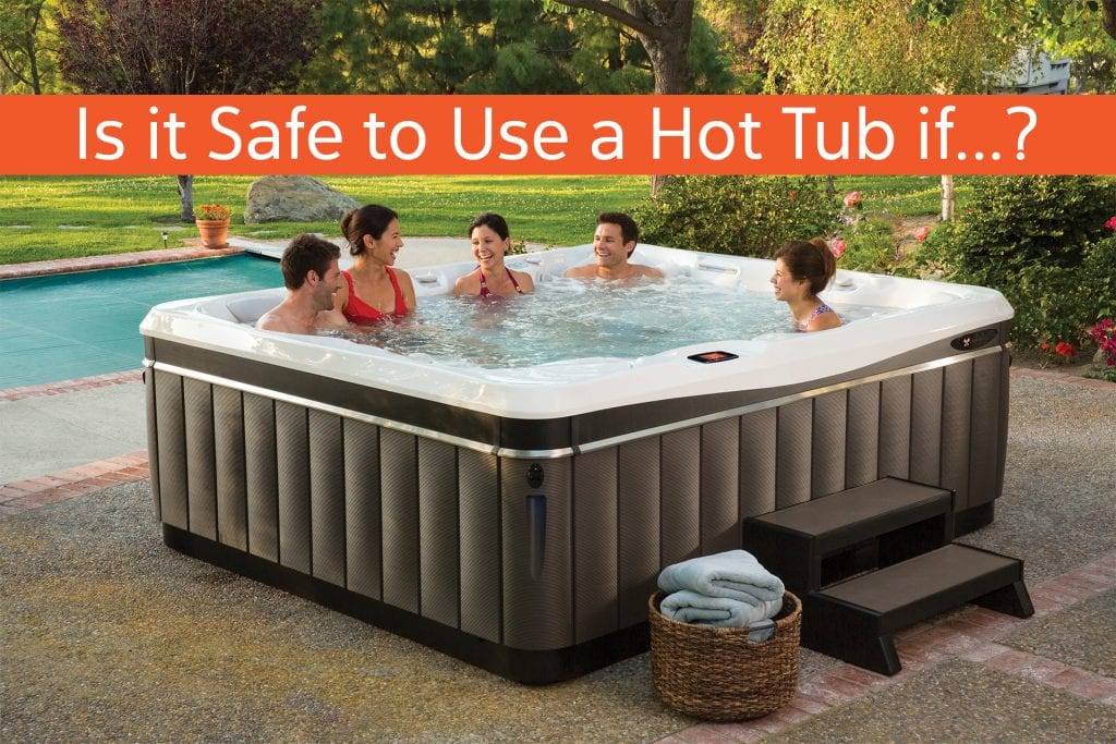 Family in a hot tub
