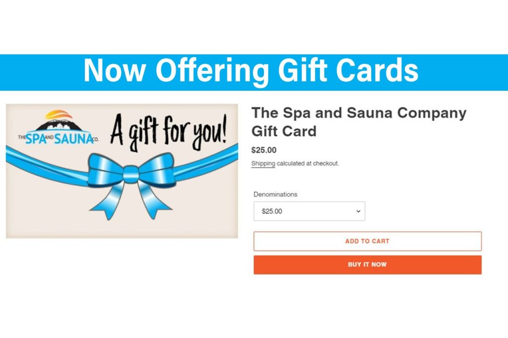 Now Offering Gift Cards - Shop Spa and Sauna Online