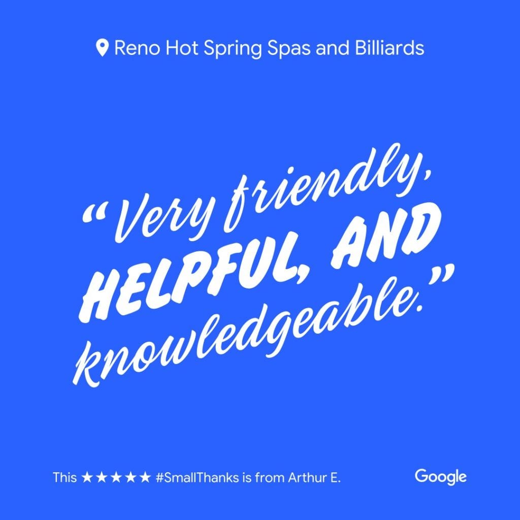 Reno Hot Spring Spas and Billiards - helpful and knowledgeable
