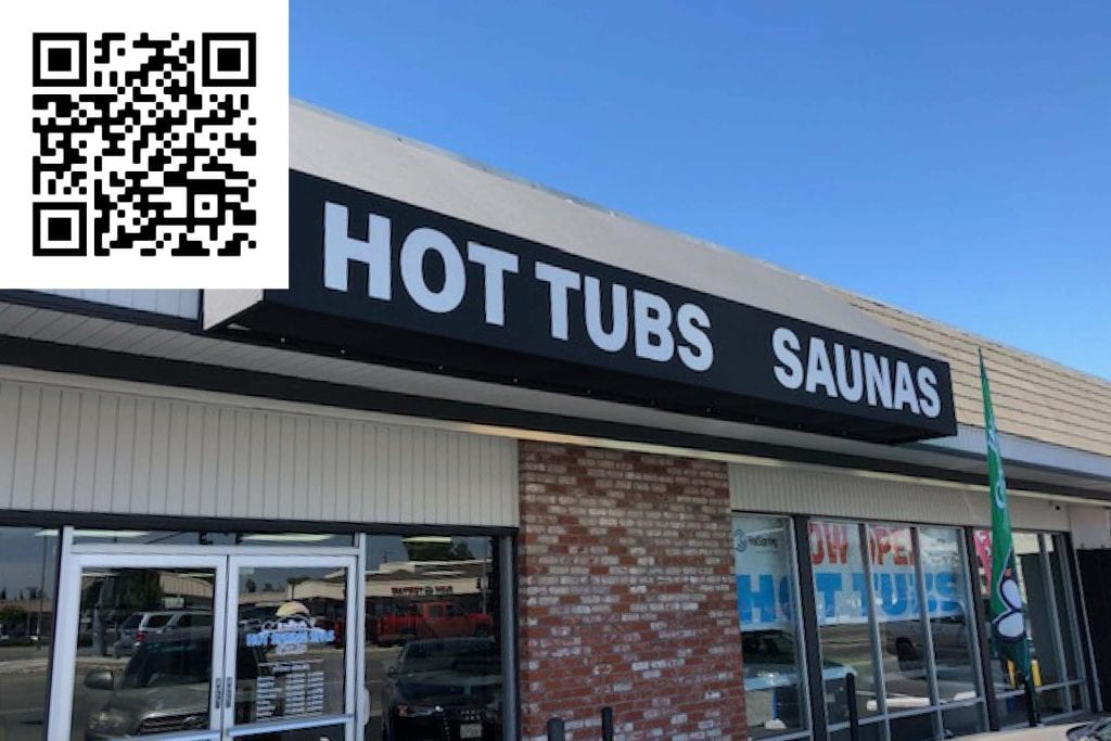 Review our San Jose store on Google. Scan the QR code - Hot Tubs San Jose