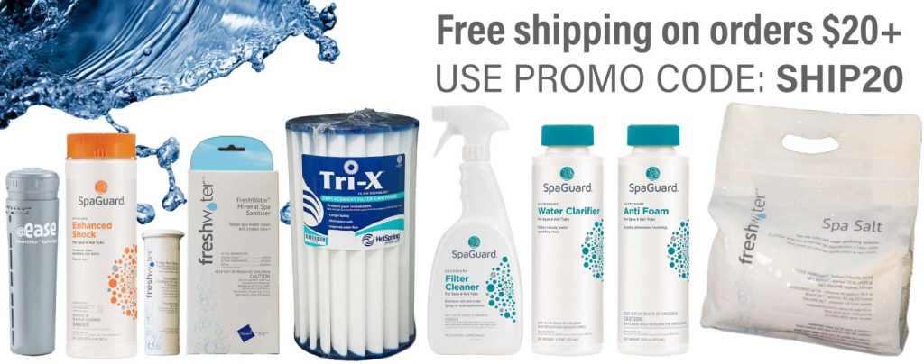 Free shipping on orders over $20 at Shop.SpaAndSauna.com. Use promo code SHIP20