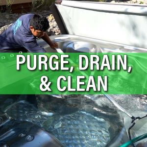 Purge, Drain, and Clean Hot Tub Service Badge