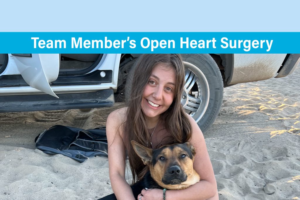 Teanna and her dog - Team Member's Open Heart Surgery