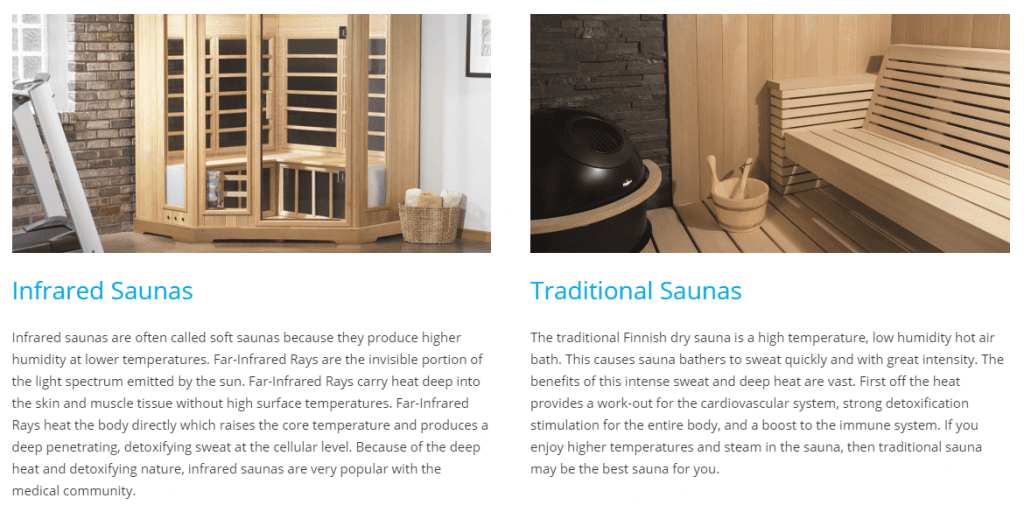 What's the difference between a tradition and infrared sauna?